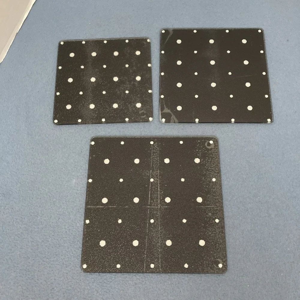 Temp-tations by Tara Polka Dot Black 3-Piece Contemporary Square Trivet Set READ